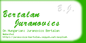 bertalan juranovics business card